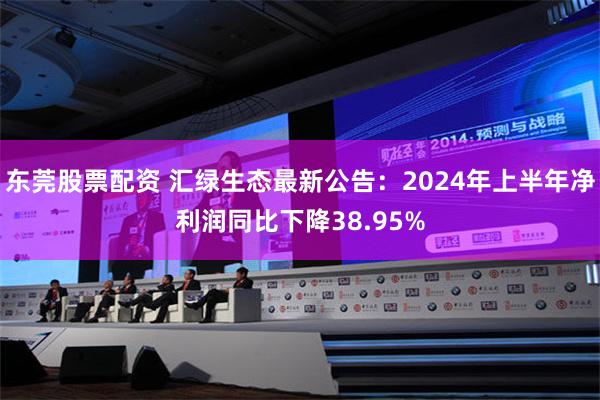 东莞股票配资 汇绿生态最新公告：2024年上半年净利润同比下降38.95%