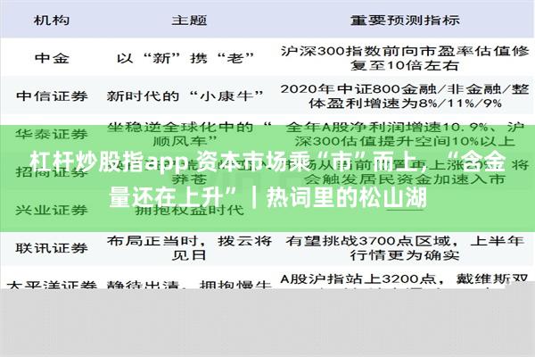 杠杆炒股指app 资本市场乘“市”而上，“含金量还在上升”｜热词里的松山湖