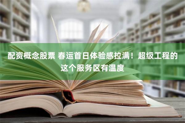 配资概念股票 春运首日体验感拉满！超级工程的这个服务区有温度